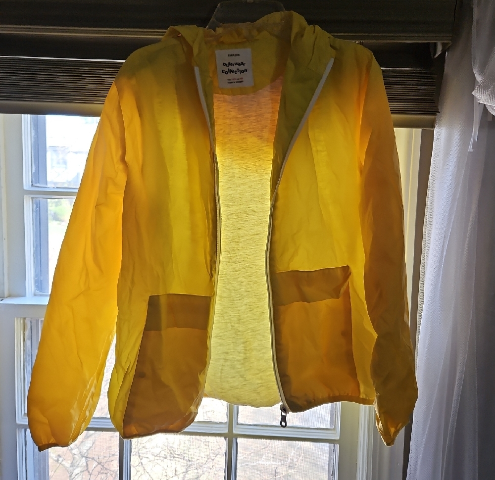 Zara Kids Yellow Raincoat Lightweight Hooded Design